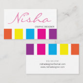 Carte De Visite Graphiste artistique coloré (Devant / Derrière)