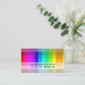 Carte De Visite Graphiste Cool couleur Rainbow brillant (Debout devant)