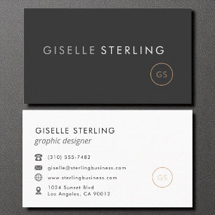 Carte De Visite Graphiste minimaliste de luxe noir