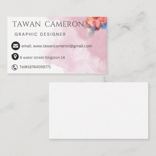 Carte De Visite Graphiste professionnel (Devant / Derrière)