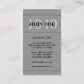 Carte De Visite Graphite 1040 de préparation d'impôts (Dos)