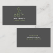 Carte De Visite Graphite Grey Massage Spa Masseuse (Devant / Derrière)