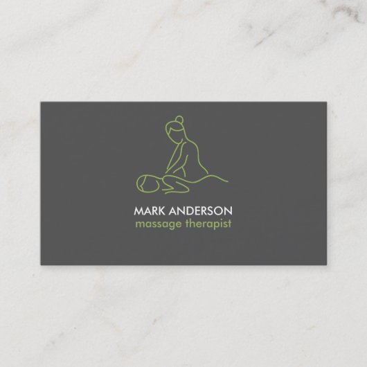 Carte De Visite Graphite Grey Massage Spa Masseuse (Devant)