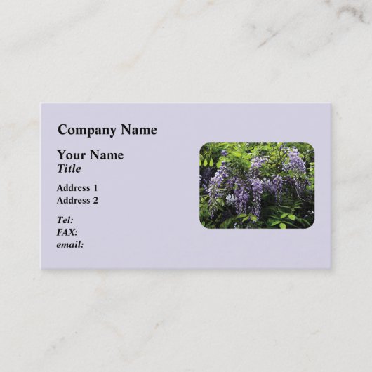 Carte De Visite Grappes de glycine (Devant)