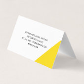 Carte De Visite Gras Abstrait Jaune & Bande Noire (Dos)