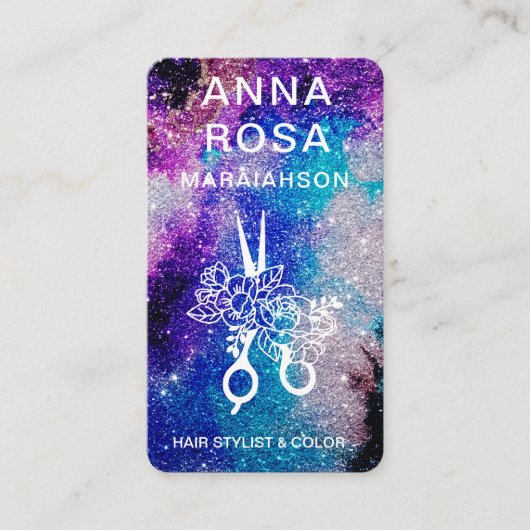 Carte De Visite *~* Gras Abstrait PARTIES SCINTILLANT cheveux QR L (Devant)