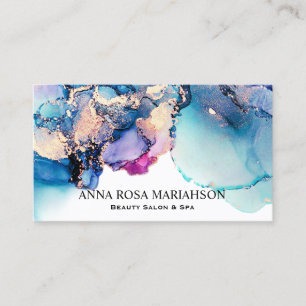Carte De Visite *~* Gras Abstrait Yummy Turquoise Turquoise Gold D