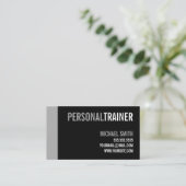 Carte De Visite Gras Black and Grey Personal Trainer (Debout devant)