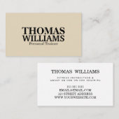 Carte De Visite Gras Black and Grey Personal Trainer (Devant / Derrière)