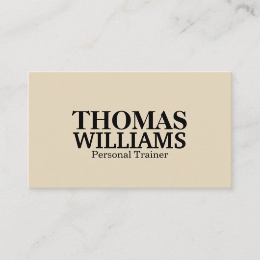 Carte De Visite Gras Black and Grey Personal Trainer (Devant)