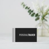 Carte De Visite Gras Black and Grey Personal Trainer (Debout devant)