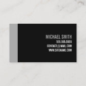 Carte De Visite Gras Black and Grey Personal Trainer (Dos)