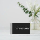 Carte De Visite Gras Black and Grey Personal Trainer (Debout devant)