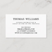 Carte De Visite Gras Black and Grey Personal Trainer (Dos)