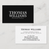 Carte De Visite Gras Black and Grey Personal Trainer (Devant / Derrière)
