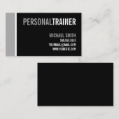 Carte De Visite Gras Black and Grey Personal Trainer (Devant / Derrière)