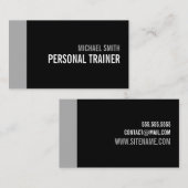 Carte De Visite Gras Black and Grey Personal Trainer (Devant / Derrière)
