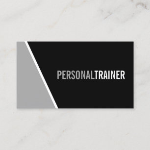 Carte De Visite Gras Black and Grey Personal Trainer