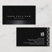 Carte de visite Gras Black Dark Metal Netting Text (Devant / Derrière)