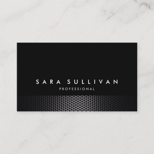 Carte de visite Gras Black Dark Metal Netting Text (Devant)