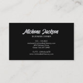 Carte De Visite Gras Black Silver Foil Moderne Luxe Glamour (Dos)