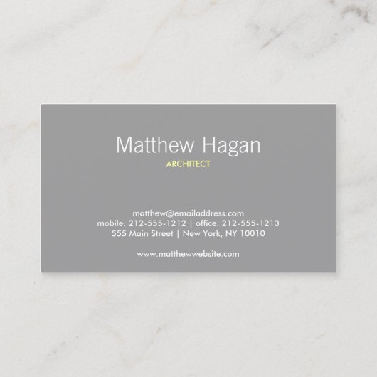 CARTE DE VISITE GRAS/BLANC DE RÉGENCE CLASSIQUE (Dos)