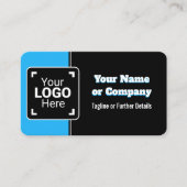 Carte De Visite Gras, Bleu Ciel, Noir & Blanc Propre Marque (Devant)