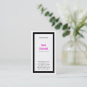 Carte De Visite Gras, bon à lire, noir et magenta (Debout devant)