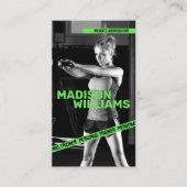 Carte De Visite Gras Bright Green Personal Trainer Photo (Devant)