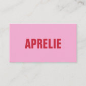 Carte De Visite Gras brillant moderne rose rouge Créatif Professio (Devant)