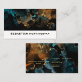 Carte De Visite Gras bronze Aqua Liquid Agate (Devant / Derrière)