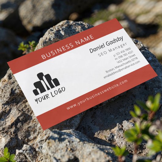 Carte De Visite Gras Brûlé Orange Blanc Votre Logo Un Côté