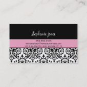 CARTE DE VISITE gras damask noir rose pâle (Dos)