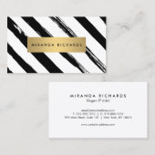 Carte De Visite Gras de luxe Diagonal Peint Grilles avec Barre d'O (Devant / Derrière)