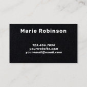 Carte De Visite Gras de police HELLO Hot Orange Fire Black Art Abs (Dos)