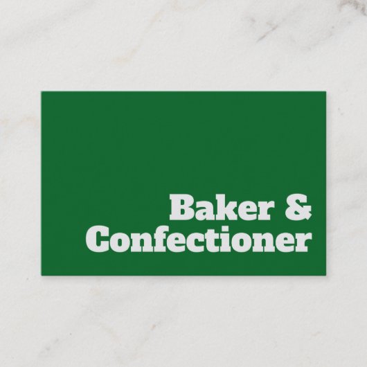 Carte De Visite Gras & Efficaces Baker & Confectioner Design (Devant)