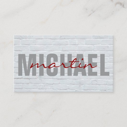 Carte De Visite Gras et cursif | Mur en briques (Devant)