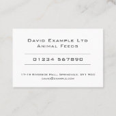 Carte De Visite Gras et effacer les aliments pour animaux Concepti (Dos)