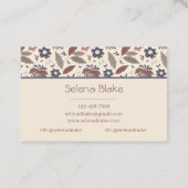 Carte De Visite gras et élégant | Moderne Chic élégant Floral (Dos)