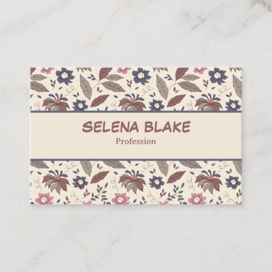 Carte De Visite gras et élégant | Moderne Chic élégant Floral (Devant)