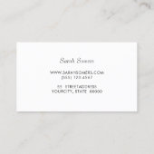 Carte De Visite Gras Faux Argent Foil Chic Linge Noir Gratuit (Dos)