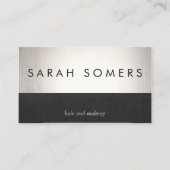 Carte De Visite Gras Faux Argent Foil Chic Linge Noir Gratuit (Devant)