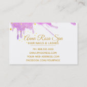 Carte De Visite *~* Gras Glam Abstrait Aquarelle rose Or Luxe (Dos)