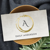 CARTE DE VISITE GRAS GOLD BRUSH STROKE STACK CERCLE LOGO MONOGRAM