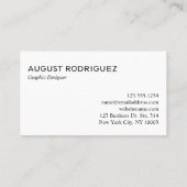 Carte De Visite Gras Gras Noir Blancs (Dos)