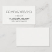 Carte De Visite Gras (Gris) (Devant / Derrière)