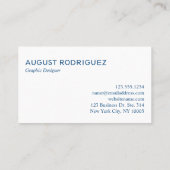 Carte De Visite Gras Gris Bleu Blanc Moderne (Dos)