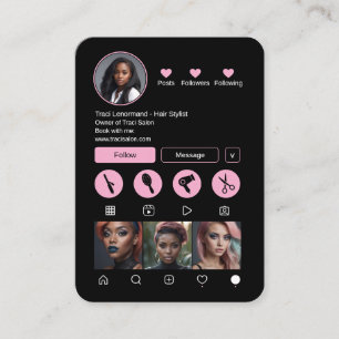 Carte De Visite Gras Hair Stylist Social Media Layout