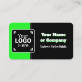 Carte De Visite Gras, Lumineuse Lime Vert, Noir & Blanc Propre Mar (Devant)