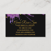 Carte De Visite * Gras Luxe Pink Glam Aquarelle Or Abstrait (Dos)